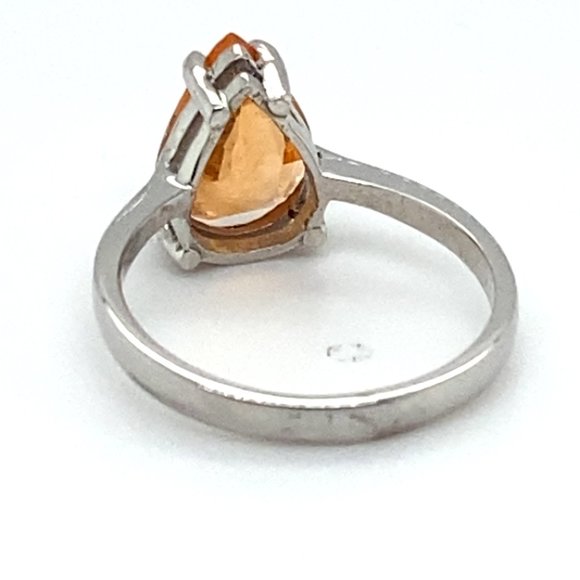 Mandarin Spessartine 2.74ct Solid 14K White Gold Ring - Picture 5 of 6